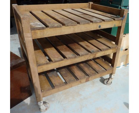 Three tier hard wood potting bench