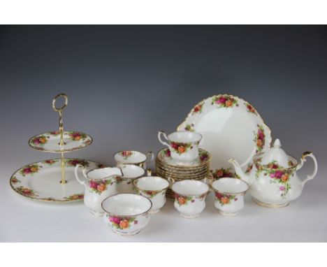 A Royal Albert Old Country Roses twenty three piece part tea service