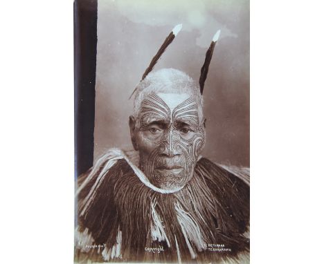 Elizabeth Pulman (1836-1900), 'Te Retimana Te'Rurapoutu', an albumen photograph, titled within the image and numbered 63, 29c