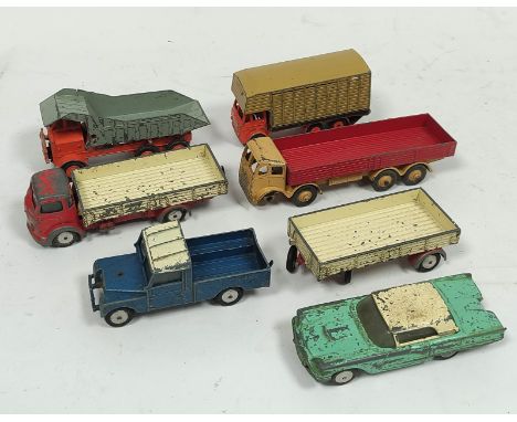 Collection of loose 1950s-60s die-cast vehicles comprising of four Corgi vehicles to include Ford Thunderbird, Land Rover 109