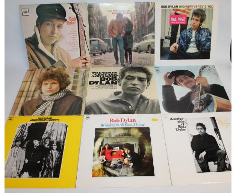 Collection of Bob Dylan records to include Blond on Blonde gatefold sleeve, The Freewheelin, Bob Dylan, Nashville Skyline, Hi