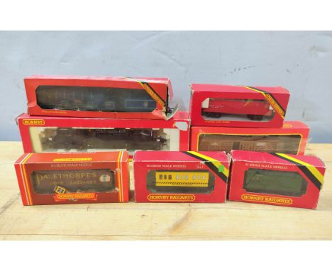 Hornby boxed locomotives and rolling stock including Class A3 4-6-2 60061 'Pretty Polly' Blue BR R129, C.N Cattle Car R1261 a