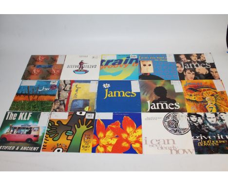 Collection of mainly 90's Indie bands to include The Farm Love See No Colour on clear vinyl, Quantity of James singles, The M