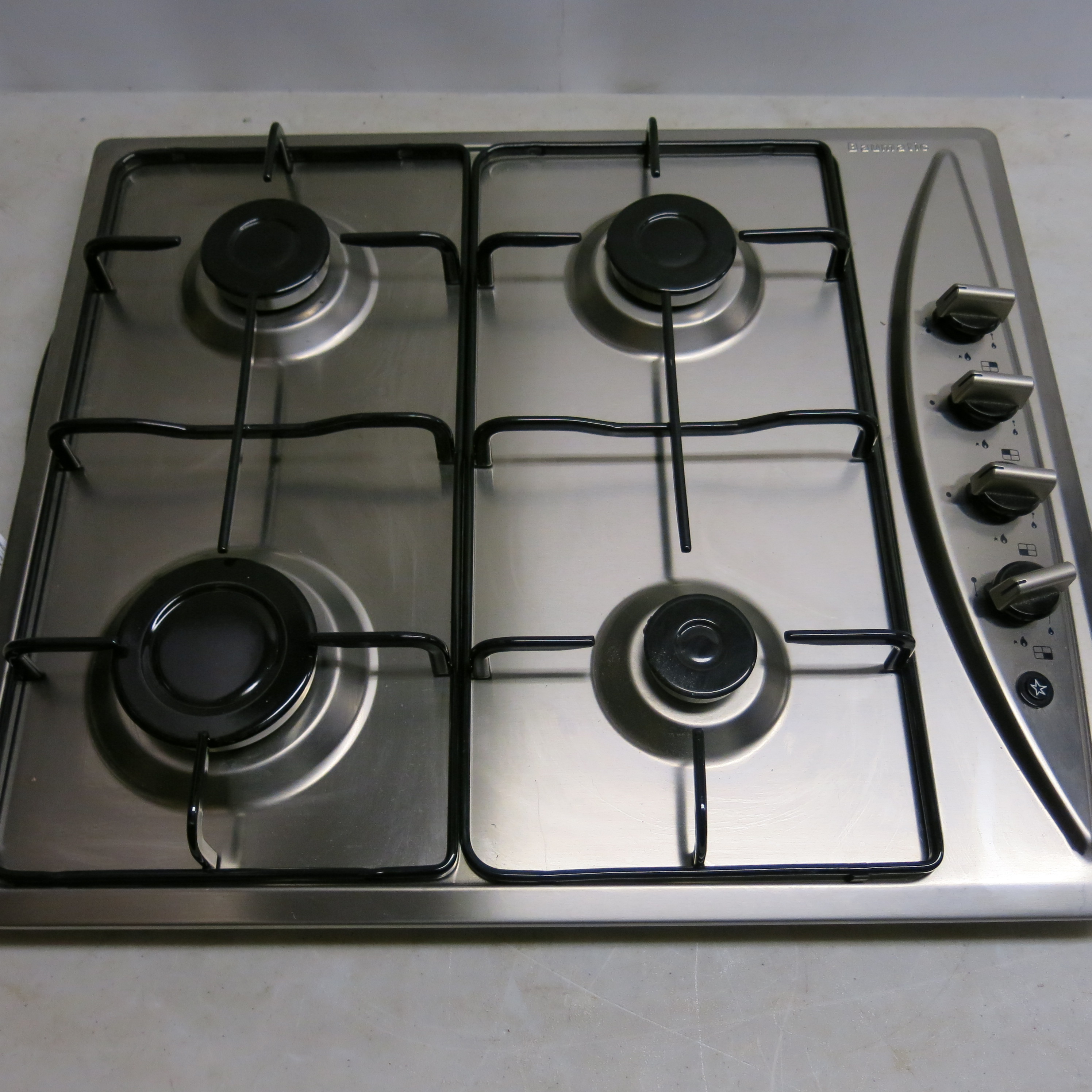 Baumatic Stainless Steel 4 Ring Gas Hob, Model BG60TCSS. Size 58cm x