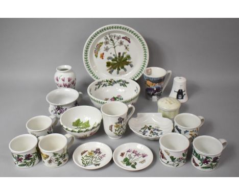 A Collection of Various Portmeirion to Comprise, Cups, Bowls, Plate, Vase etc 