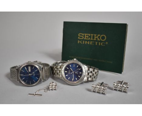 Two Gents Wrist Watches, Cufflinks and Tie Pin 