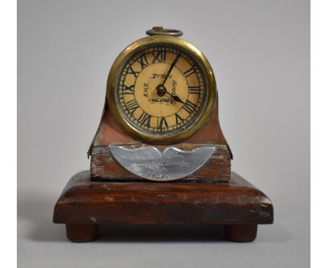 A Mantle Clock with Pen and Ink Paper Dial and Later Silver Plated Presentation Plaque Inscribed Stephen Ellison, Chandog, Li