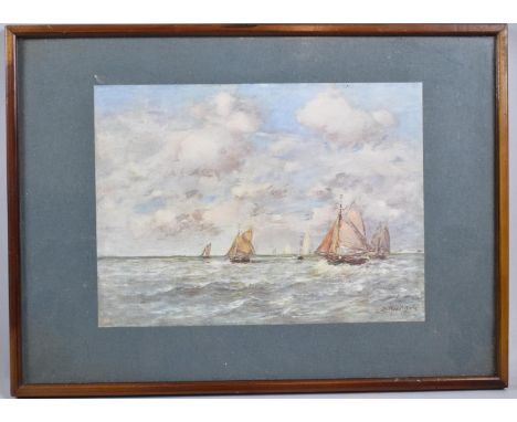 A Framed Print, Sailing Barges, 25x18cm 