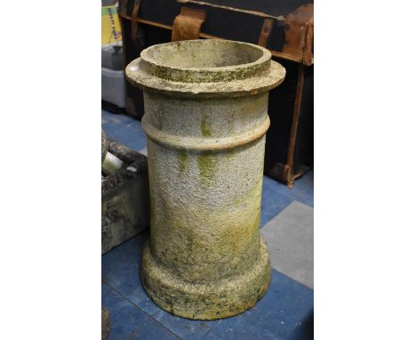 A Vintage Cream Painted Terracotta Chimney Pot, 30cm Diameter and 32cm high 