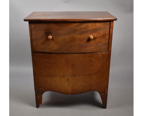 A 19th Century Mahogany Bow Fronted Commode, 61cm wide 