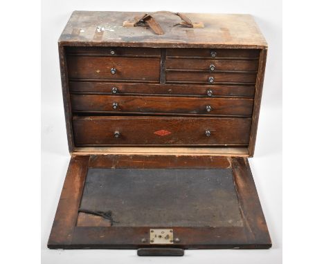 A Vintage Oak Engineers Tool Cabinet by Neslin, 46cm wide 