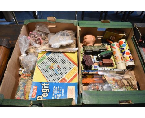 Two Boxes Containing Vintage Toys, Games, Jigsaw Puzzles etc 