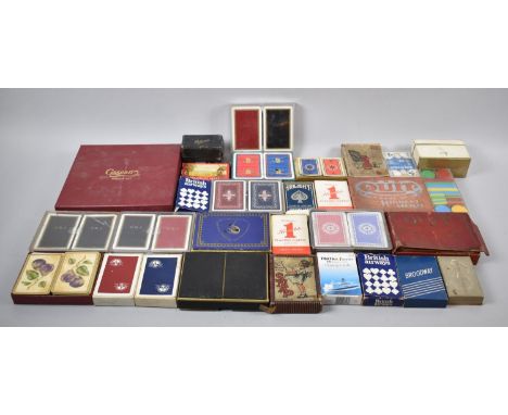 A Collection of Various Card Games, Packs of Playing Cards, Gaming Tokens etc 
