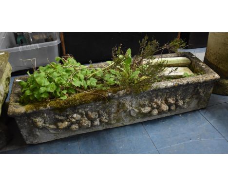 A Reconstituted Stone Garden Planter, 90cm x 29cm 