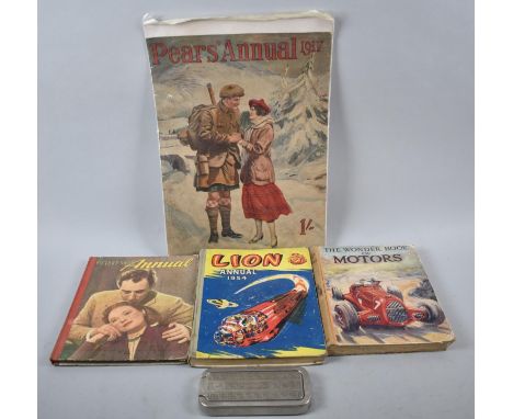 A Pears Annual Front Cover for 1917, Vintage Lion Annual 1954, Children's Books and a Rolls Razor 