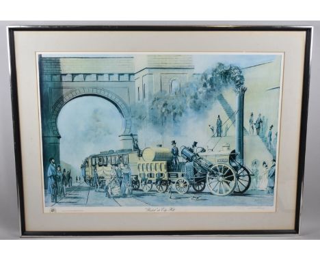 A Large Framed Print, "Rocket at Edge Hill" by David Hey, No.713/850, 70x47cm 