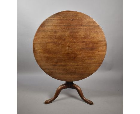 A 19th Century Mahogany Snap Top Tripod Table with Reeded Support, 90cm Diameter 