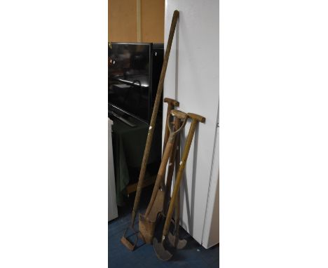 A Small Collection of Wooden Handled Garden Tools 