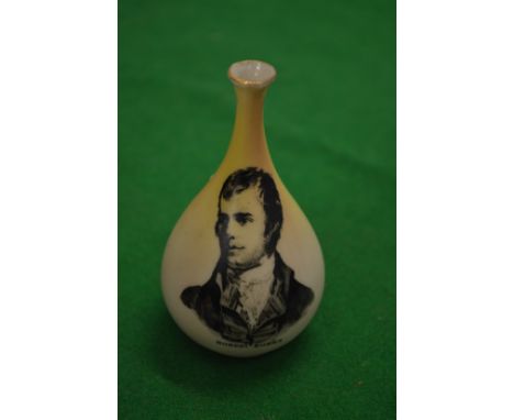 A small Carltonware vase depicting Robert Burns.