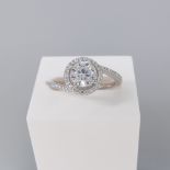 Silver Gem-Set Twist Dress Ring