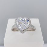 Heart Shaped Stone-Set Dress Ring