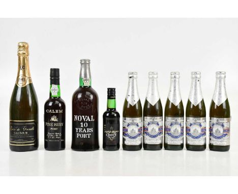 PORT; a single bottle of Noval ten years port, a half bottle of Calem Fine ruby port, a quarter bottle Triple Crown Croft por