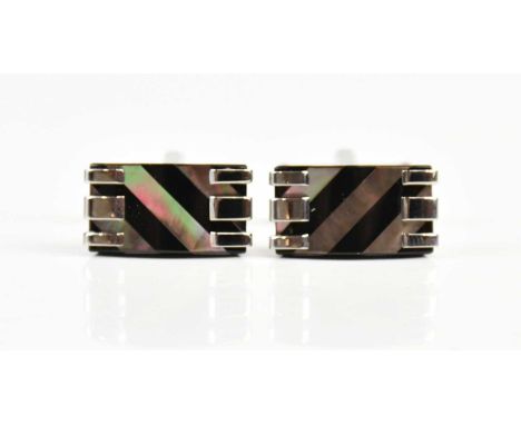 MONTBLANC; a pair of stainless steel cufflinks.