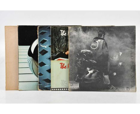 THE WHO; five soundtacks and live albums comprising Live At Leeds (TRACK 2406 001) blue text with twelve inserts, missing pos