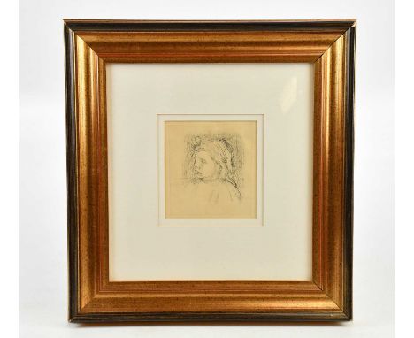AFTER PIERRE-AUGUSTE RENOIR (1841-1919); etching, 'Portrait of Claude Renoir', 14.5 x 13.5cm, framed and glazed.