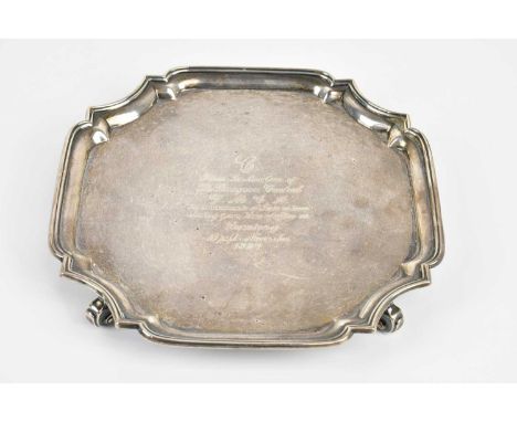 ADIE BROTHERS LTD; a hallmarked silver George V salver, Birmingham 1927, diameter 22cm, approx 14.93ozt/464.4g.