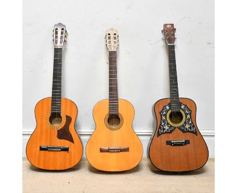 A collection of three acoustic guitars comprising Hohner MC05, Kay model 442 and further classical guitar (3).