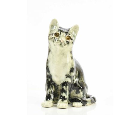 WINSTANLEY; a pottery cat, height 22cm.
