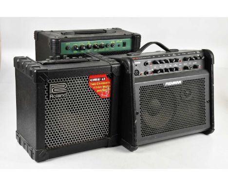 FISHMAN; a Loudbox 10 amplifier, with a Roland cube 10 and a Stagg 40BA 2000 bass amplifier (3)  Provenance: From the collect
