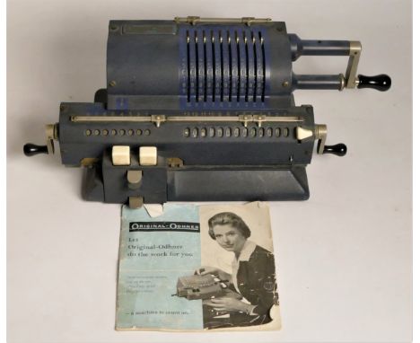 A Original Odhner pin wheel mechanical calculator, made in Sweden, with manual 