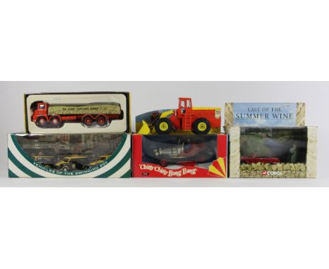 A Corgi Chitty Chitty Bang Bang (05301), boxed, a Corgi Last Of The Summer Wine (CC01601), boxed, a Corgi Rugby cement Foden 