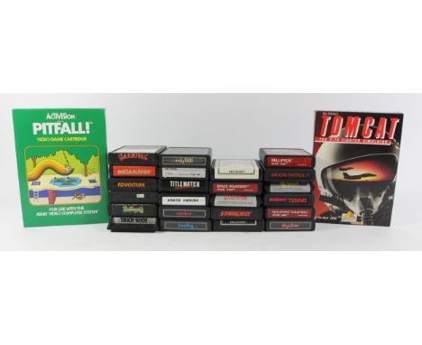 A collection of twenty five Atari 2600 cartridge games, to include :Pitfall (original box and manual)Tomcat (original box, ca
