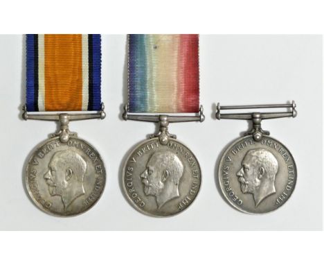 WWI, three War Medals, awarded to 35016 Pte. H. Corner M.G.C., 11082 Pte. S. Hardy E. Yorks R. and 24438 Pte. J.W. Williamson