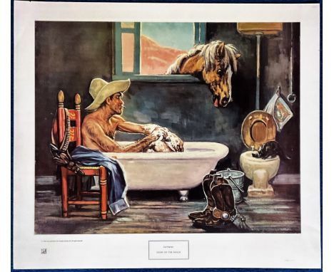 Lon Megargee coloured print titled Home On The Ranch. Approx 20 x 23. All autographs come with a Certificate of Authenticity.