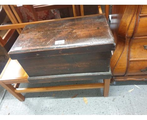 Vintage pine trunk to include vintage tools