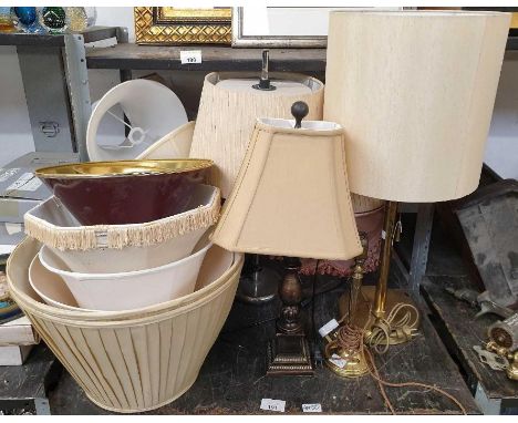 Collection of desk lamps &amp; lamp shades