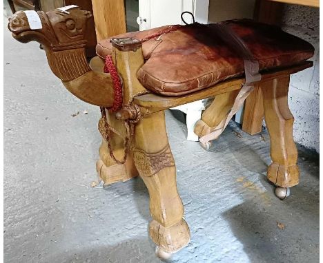 Mid century/vintage camel saddle stool