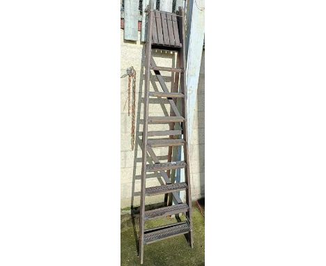 Large wooden step ladder