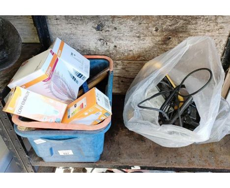 Collection of lights, bulbs &amp; hand tools