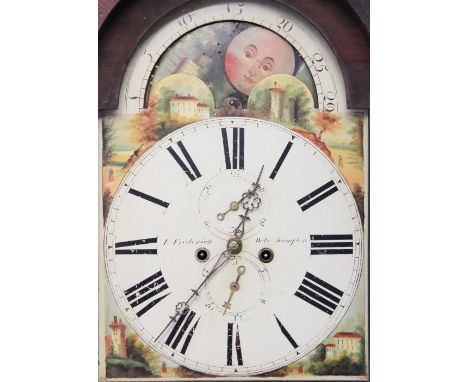 A George III mahogany and rosewood cross banded eight day longcase clock, with painted Roman numeral dial signed L Frederick 