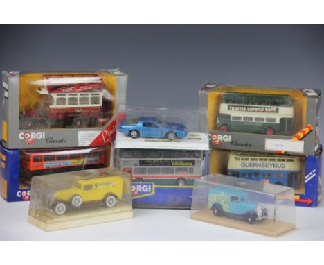 A collection of Corgi, Solido and other die cast model vehicles, mostly commercial trade named models (two boxes)