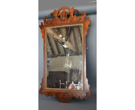 A 19th Century Chippendale Style Mahogany Wall Mirror with pierced design, 81 x 46 cms 