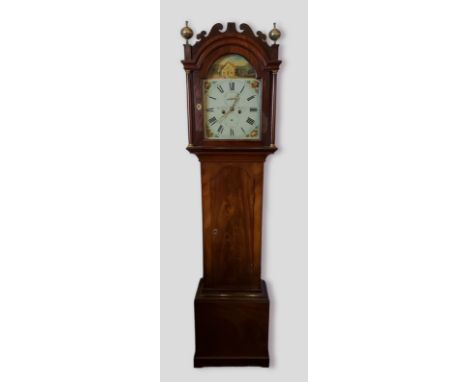 A 19th century mahogany longcase clock, the painted dial inscribed W. Flint, Ashford with a subsidiary seconds dial and date 