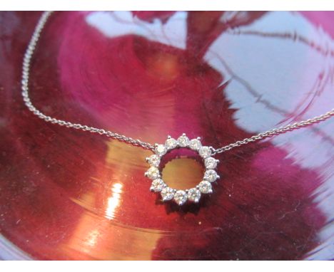 Tiffany Necklace with Diamond Studded Circular Pendant on Chain
