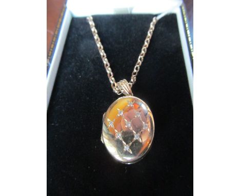 9ct Gold Diamond Locket and Gold Chain