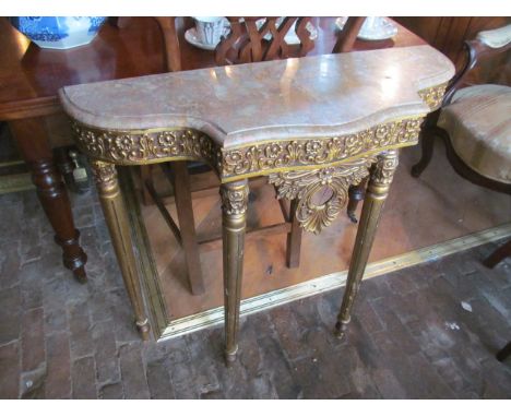 Console Table with Grey Marble Top